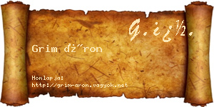 Grim Áron névjegykártya